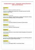 fundamentals exam 2 - diagnostic testing Questions with Correct Answers