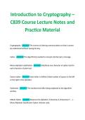Introduction to Cryptography &ndash; C839 Course Lecture Notes and Practice Material