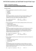 Test Bank For Foundations and Adult Health Nursing 9th Edition &vert; Kim Cooper & Kelly Gosnell &vert; 2026&sol;2027 Study Guide&comma; Practice Questions & Answers