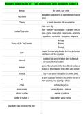 Biology 1406 Exam &num;1 Test Questions and Answers Rated A