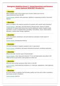 Emergency Medicine Exam 2 &vert; Actual Questions and Answers&NewLine;Latest Updated 2026&sol;2027 &lpar;Graded A&plus;&rpar;&NewLine;