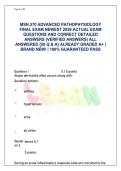 MSN 570 Advanced Pathophysiology Final Exam Vault &lpar;Latest 2026&rpar; &vert; 50 Unique Q&As & Cellular Rationales