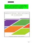 Test Bank &ndash; Industrial Relations in Canada &lpar;Robert &NewLine;Hebdon&comma; Brown & Walsworth&comma; 4th Edition&rpar; &vert; 2027 &NewLine;Revised&Verified&lpar;AllChapters&comma;T&sol;F&MCQs&rpar; 