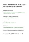 DANTE CERTIFICATION LEVEL 2 EXAM SOLVED&NewLine;QUESTIONS AND VERIFIED SOLUTIONS