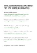 DANTE CERTIFICATION LEVEL 2 EXAM VERIFIED&NewLine;TEST PAPER QUESTIONS AND SOLUTIONS&NewLine;