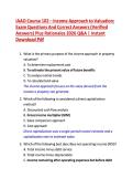 IAAO Course 102 &ndash; Income Approach to Valuation&colon;&NewLine;Exam Questions And Correct Answers&lpar;Verified&NewLine;Answers&rpar; Plus Rationales 2026 Q&A &vert; Instant&NewLine;Download Pdf