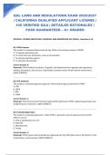 QAL LAWS AND REGULATIONS EXAM 2026&sol;2027 &vert; CALIFORNIA QUALIFIED APPLICANT LICENSE &vert; 100 VERIFIED Q&A &vert; DETAILED RATIONALES &vert; PASS GUARANTEED &ndash; A&plus; GRADED