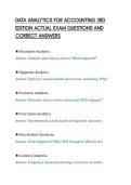 DATA ANALYTICS FOR ACCOUNTING 3RD&NewLine;EDITION ACTUAL EXAM QUESTIONS AND&NewLine;CORRECT ANSWERS&NewLine;
