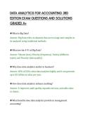 DATA ANALYTICS FOR ACCOUNTING 3RD&NewLine;EDITION EXAM QUESTIONS AND SOLUTIONS&NewLine;GRADED A&plus;