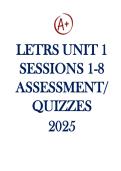 LETRS Units 5 - 8 Pre & Post Test Questions and Answers