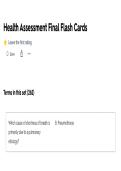 Health Assessment Final Exam &vert; Study Guide & Practice Questions