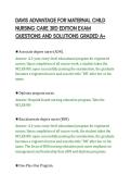 DAVIS ADVANTAGE FOR MATERNAL CHILD&NewLine;NURSING CARE 3RD EDITION EXAM&NewLine;QUESTIONS AND SOLUTIONS GRADED A&plus;