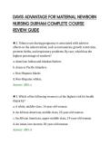 DAVIS ADVANTAGE FOR MATERNAL NEWBORN&NewLine;NURSING DURHAM COMPLETE COURSE&NewLine;REVIEW GUIDE