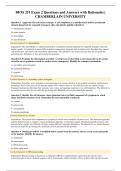 BIOS 251 Exam 2 Questions and Answers with Rationales &vert; CHAMBERLAIN UNIVERSITY