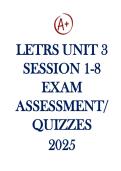 ETRS Unit 3 Session 1-8 Latest Exam&NewLine;updated with complete solutions
