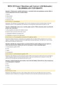 BIOS 252 Exam 3 Questions and Answers with Rationales &vert; CHAMBERLAIN UNIVERSITY