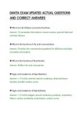 DAVITA EXAM UPDATED ACTUAL QUESTIONS&NewLine;AND CORRECT ANSWERS
