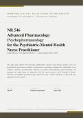 NR 546 Psychopharmacology Midterm & Final Study Guide 2026&sol;2027 &vert; Chamberlain PMHNP &vert; Grade A&NewLine;&NewLine;