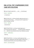 DBIA ACTUAL TEST COMPREHENSIVE STUDY&NewLine;GUIDE WITH SOLUTIONS