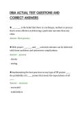 DBIA ACTUAL TEST QUESTIONS AND&NewLine;CORRECT ANSWERS&NewLine;