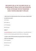 SHADOW HEALTH NEUROLOGICAL&NewLine;ASSESSMENT PRACTICE QUESTIONS&NewLine;AND ANSWERS WITH VERIFIED&NewLine;SOLUTIONS 2026&sol;2027 UPDATE