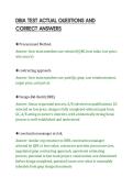 DBIA TEST ACTUAL QUESTIONS AND&NewLine;CORRECT ANSWERS&NewLine;
