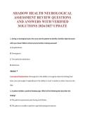 SHADOW HEALTH NEUROLOGICAL&NewLine;ASSESSMENT REVIEW QUESTIONS&NewLine;AND ANSWERS WITH VERIFIED&NewLine;SOLUTIONS 2026&sol;2027 UPDATE