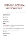 NEUROLOGICAL ASSESSMENT EXAM Bundle &vert; Update Questions with complete and Verified solutions&period;