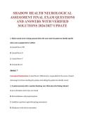 SHADOW HEALTH NEUROLOGICAL&NewLine;ASSESSMENT FINAL EXAM QUESTIONS&NewLine;AND ANSWERS WITH VERIFIED&NewLine;SOLUTIONS 2026&sol;2027 UPDATE