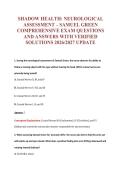 SHADOW HEALTH&colon; NEUROLOGICAL&NewLine;ASSESSMENT &ndash; SAMUEL GREEN&NewLine;COMPREHENSIVE EXAM QUESTIONS&NewLine;AND ANSWERS WITH VERIFIED&NewLine;SOLUTIONS 2026&sol;2027 UPDATE