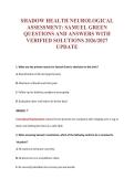 NEUROLOGICAL ASSESSMENT EXAM Bundle &vert; Update Questions with complete and Verified solutions&period;