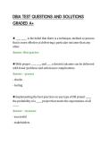 DBIA TEST QUESTIONS AND SOLUTIONS&NewLine;GRADED A&plus;