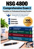NSG 4800 Comp 2 &ndash; Professional Nursing Practice &lpar;2026&sol;2027&rpar; Q&A &vert; Galen A&plus; Guarantee