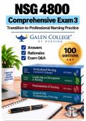 NSG 4800 Comp 3 &ndash; Professional Nursing Practice &lpar;2026&sol;2027&rpar; Q&A &vert; Galen A&plus; Guarantee