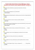 Florida Traffic School Online &lpar;4-Hour BDI&rpar; Exam &vert; Actual&NewLine;Questions And Answers Latest Updated 2026&sol;2027 &lpar;Graded A&plus;&rpar;