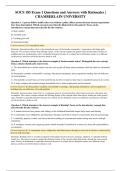 SOCS 185 Exam 1 Questions and Answers with Rationales &vert; CHAMBERLAIN UNIVERSITY