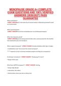 MENOPAUSE GRADE A&plus; COMPLETE &NewLine;EXAM QUESTIONS AND 100&percnt; VERIFIED &NewLine;ANSWERS &lpar;2026&sol;2027&rpar; PASS &NewLine;GUARANTEE 