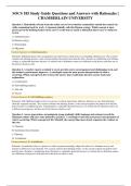 SOCS 185 Study Guide Questions and Answers with Rationales &vert; CHAMBERLAIN UNIVERSITY