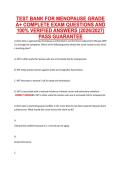 TEST BANK FOR MENOPAUSE GRADE &NewLine;A&plus; COMPLETE EXAM QUESTIONS AND &NewLine;100&percnt; VERIFIED ANSWERS &lpar;2026&sol;2027&rpar; &NewLine;PASS GUARANTEE