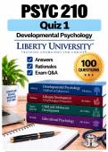 PSYC 210 Quiz 1 &ndash; Developmental Psychology &lpar;2026&sol;2027&rpar; Actual Q&A &vert; Liberty A&plus; Guarantee