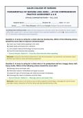 NSG 4800 Fundamentals of Nursing &ndash; Galen College of Nursing &ndash; ATI RN Comprehensive Practice Assessment A & B Fall 2026 &vert; Full Q&A with Detailed Rationales & Updated Exam Review