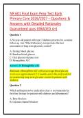 NR 601 Final Exam Prep Test Bank Primary Care 2026&sol;2027 &ndash; Questions & Answers with Detailed Rationales Guaranteed pass &lpar;GRADED A&plus;&rpar;