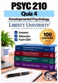 PSYC 210 Quiz 4 &ndash; Developmental Psychology &lpar;2026&sol;2027&rpar; Actual Q&A &vert; Liberty A&plus; Guarantee