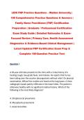 LEIK FNP Practice Questions &ndash; Walden University &vert;&NewLine;190 Comprehensive Practice Questions & Answers &vert;&NewLine;Family Nurse Practitioner &lpar;FNP&rpar; Certification&NewLine;Preparation &vert; Graduate &sol; Professional Certification&NewLine;Exam Study Guide &vert; Detailed Rationales & ExamFocused R