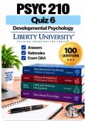 PSYC 210 Quiz 6 &ndash; Developmental Psychology &lpar;2026&sol;2027&rpar; Actual Q&A &vert; Liberty A&plus; Guarantee