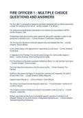 FIRE OFFICER 1 - MULTIPLE CHOICE QUESTIONS AND ANSWERS