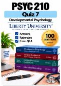 PSYC 210 Quiz 7 &ndash; Developmental Psychology &lpar;2026&sol;2027&rpar; Actual Q&A &vert; Liberty A&plus; Guarantee