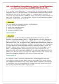 GED Exam Reading Comprehension Practice &vert; Actual Questions&NewLine;and Answers Latest Updated 2026&sol;2027 &lpar;Graded A&plus;&rpar;