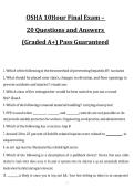 Package deal for OSHA 10 Certification Exam &ndash; Study Test Questions and Correct Answers &lpar;100&percnt; Verified&rpar; &ndash; Exam Preparation Material