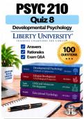 PSYC 210 Developmental Psychology Quizzes 1&ndash;8 Complete Bundle &lpar;2026&sol;2027&rpar; Actual Q&A &vert; Liberty A&plus; Guarantee